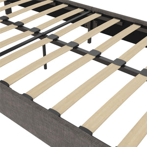 RealRooms Paloma Upholstered Bed with USB - Dark Gray - Twin