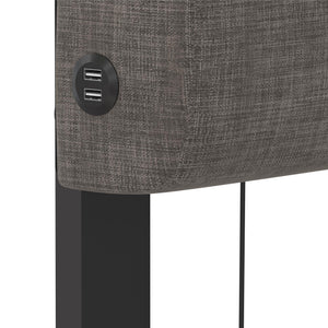 RealRooms Paloma Upholstered Bed with USB - Dark Gray - Twin