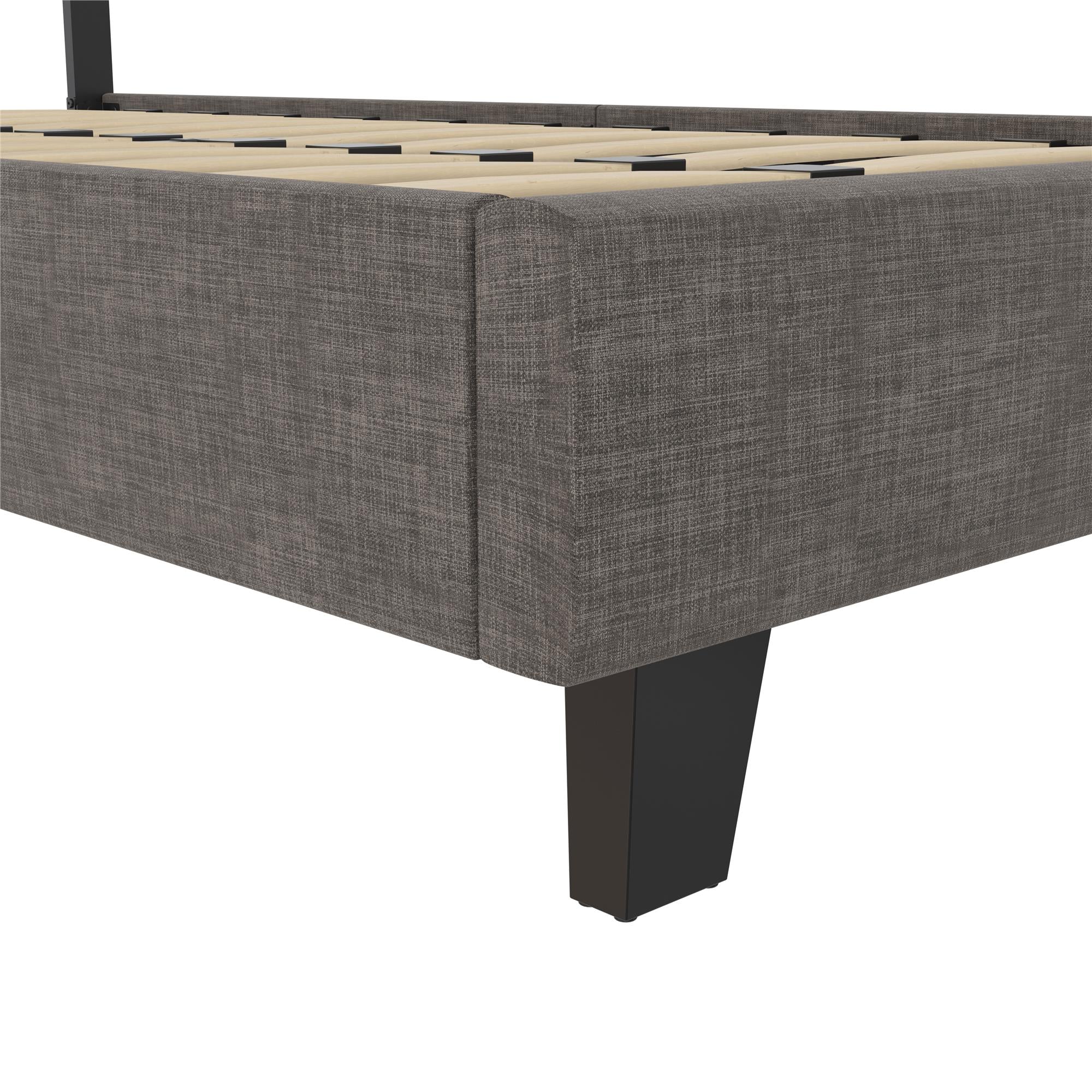RealRooms Paloma Upholstered Bed with USB - Dark Gray - Twin