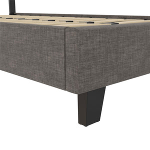 RealRooms Paloma Upholstered Bed with USB - Dark Gray - Twin