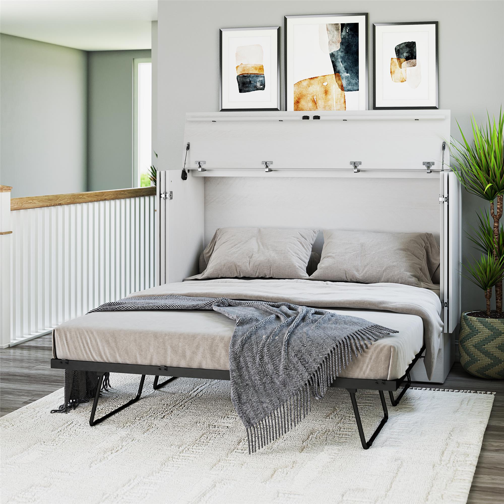 Signature Sleep Paramount Tri-Fold Cabinet Bed - Ivory Oak - Queen