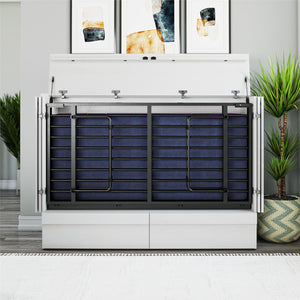 Signature Sleep Paramount Tri-Fold Cabinet Bed - Ivory Oak - Queen