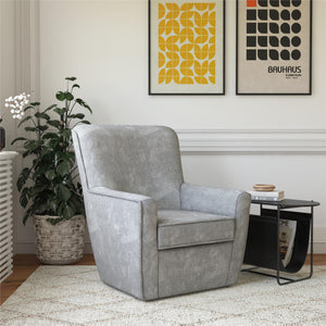 DHP Binx Swivel Accent Chair - Gray - 1-Seater
