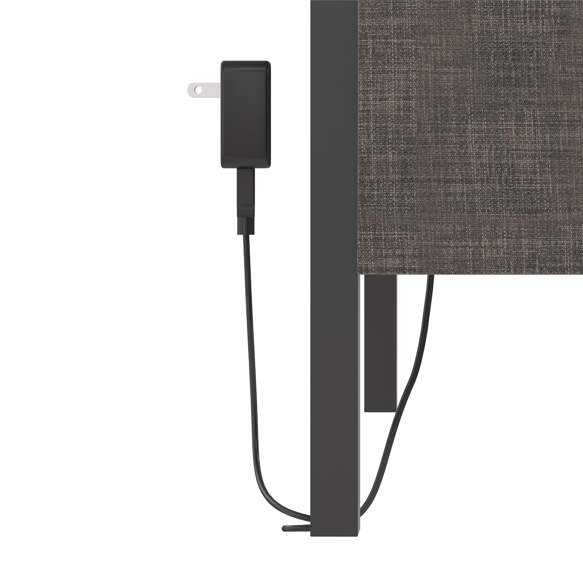 RealRooms Paloma Upholstered Bed with USB - Dark Gray - Full
