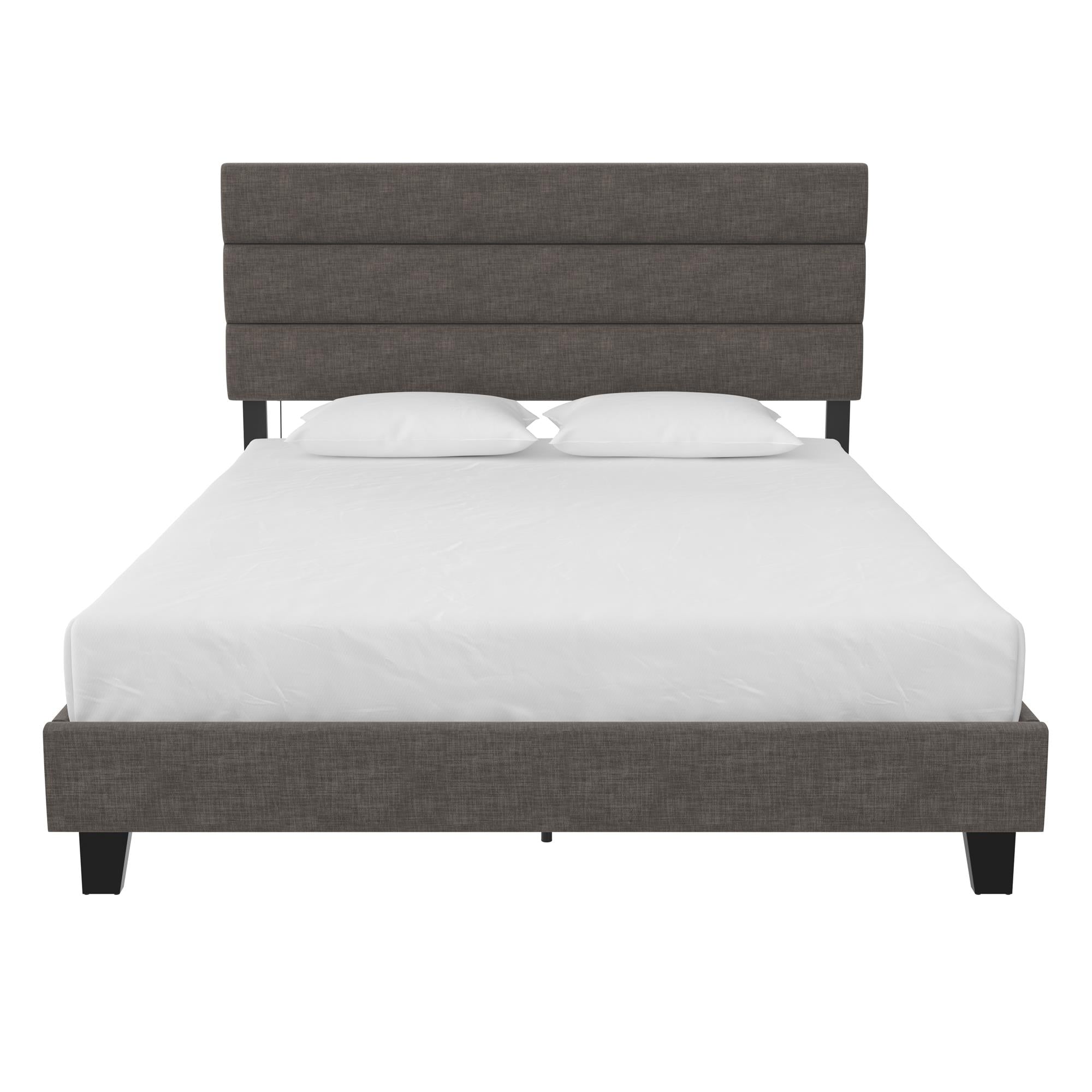RealRooms Paloma Upholstered Bed with USB - Dark Gray - Full