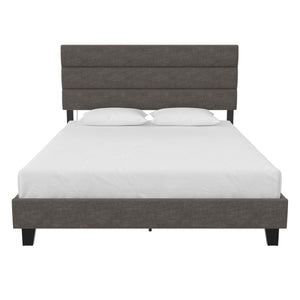 RealRooms Paloma Upholstered Bed with USB - Dark Gray - Full
