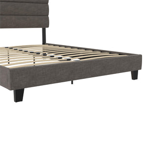 RealRooms Paloma Upholstered Bed with USB - Dark Gray - Full