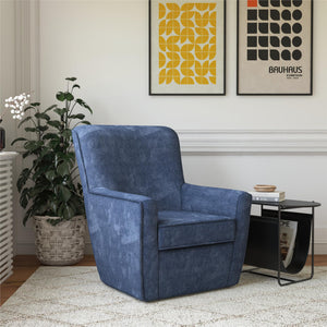 DHP Binx Swivel Accent Chair - Navy - 1-Seater