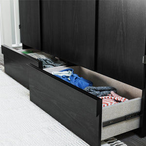 Signature Sleep Paramount Tri-Fold Cabinet Bed - Black Oak - Queen