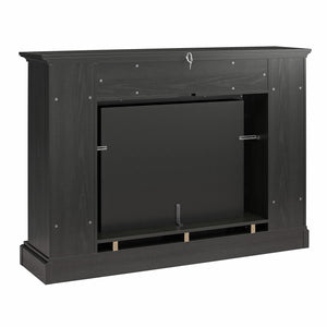 Ameriwood Home Pendleton Multi-Colored Electric Fireplace Mantel TV Stand with Storage for TVs up to 65" - Black Oak