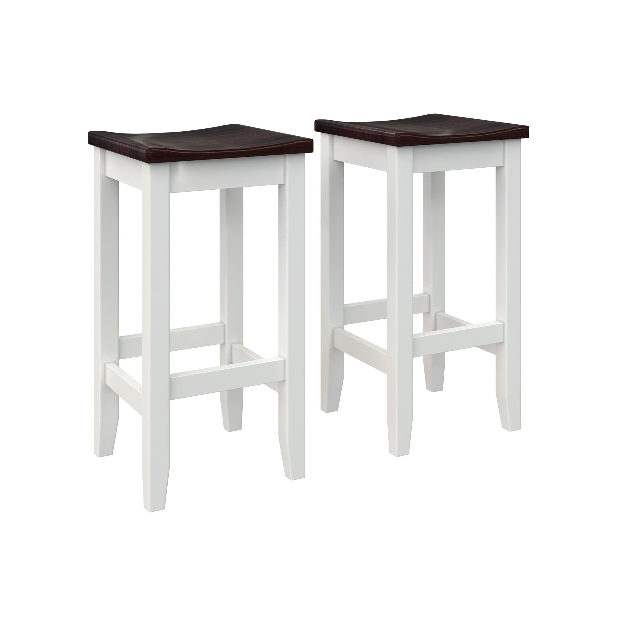 DHP Jorden 3 Piece Counter Height Drop-Leaf Dining Set - Walnut / White
