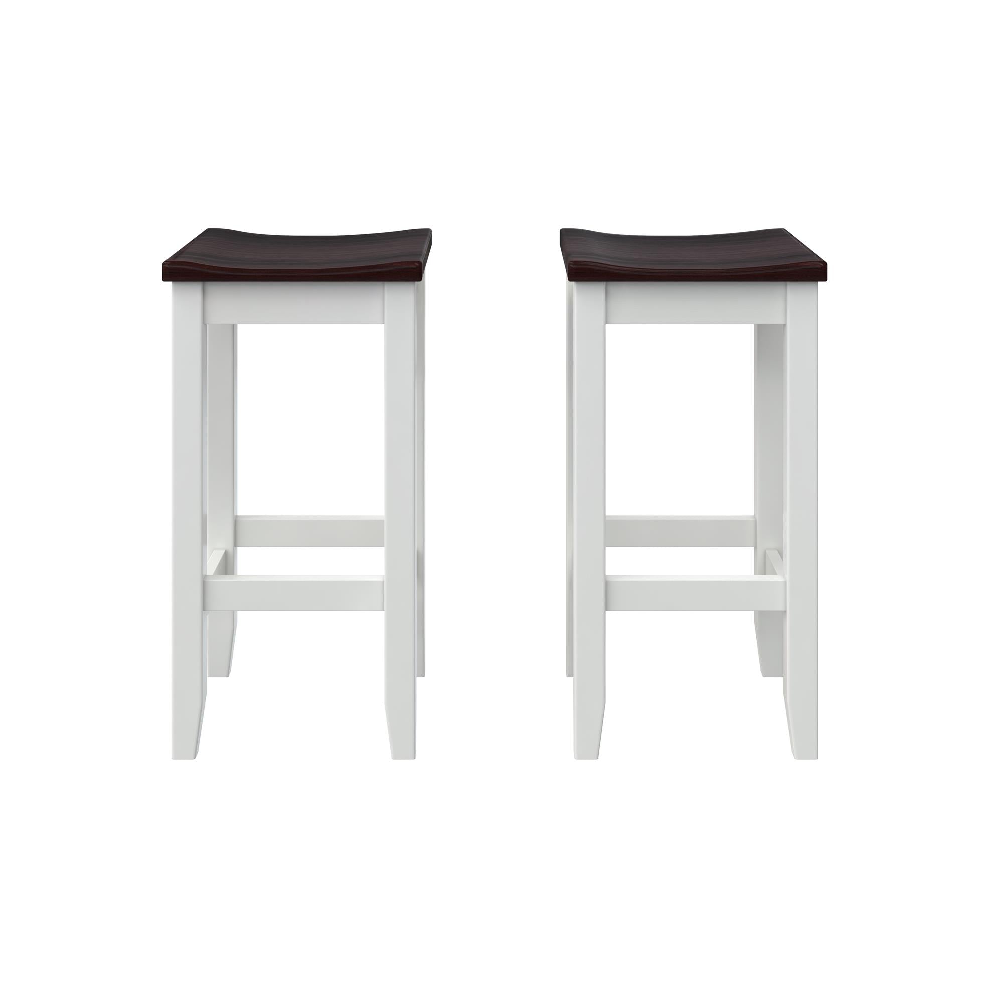DHP Jorden 3 Piece Counter Height Drop-Leaf Dining Set - Walnut / White