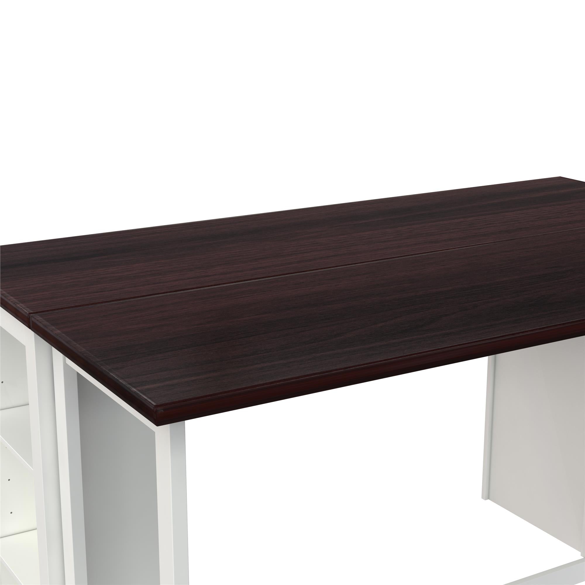 DHP Jorden 3 Piece Counter Height Drop-Leaf Dining Set - Walnut / White
