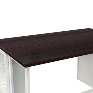 DHP Jorden 3 Piece Counter Height Drop-Leaf Dining Set - Walnut / White