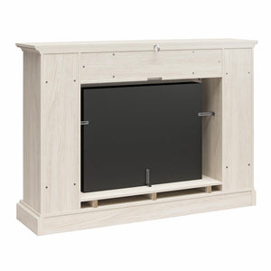 Ameriwood Home Pendleton Multi-Colored Electric Fireplace Mantel TV Stand with Storage for TVs up to 65" - White Oak