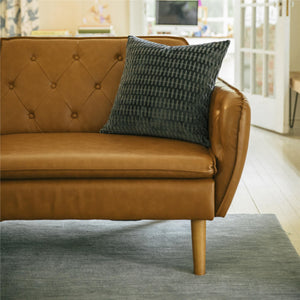 Novogratz Tallulah Memory Foam Futon Sofa Bed - Camel Faux Leather