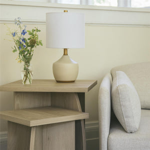 Novogratz Voler Set of 2 Minimalist Nesting End Tables - Blonde Oak