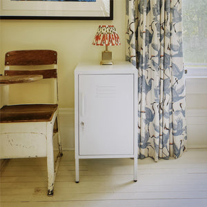 Novogratz Cache Metal Locker Style Living Room End Table - Parchment