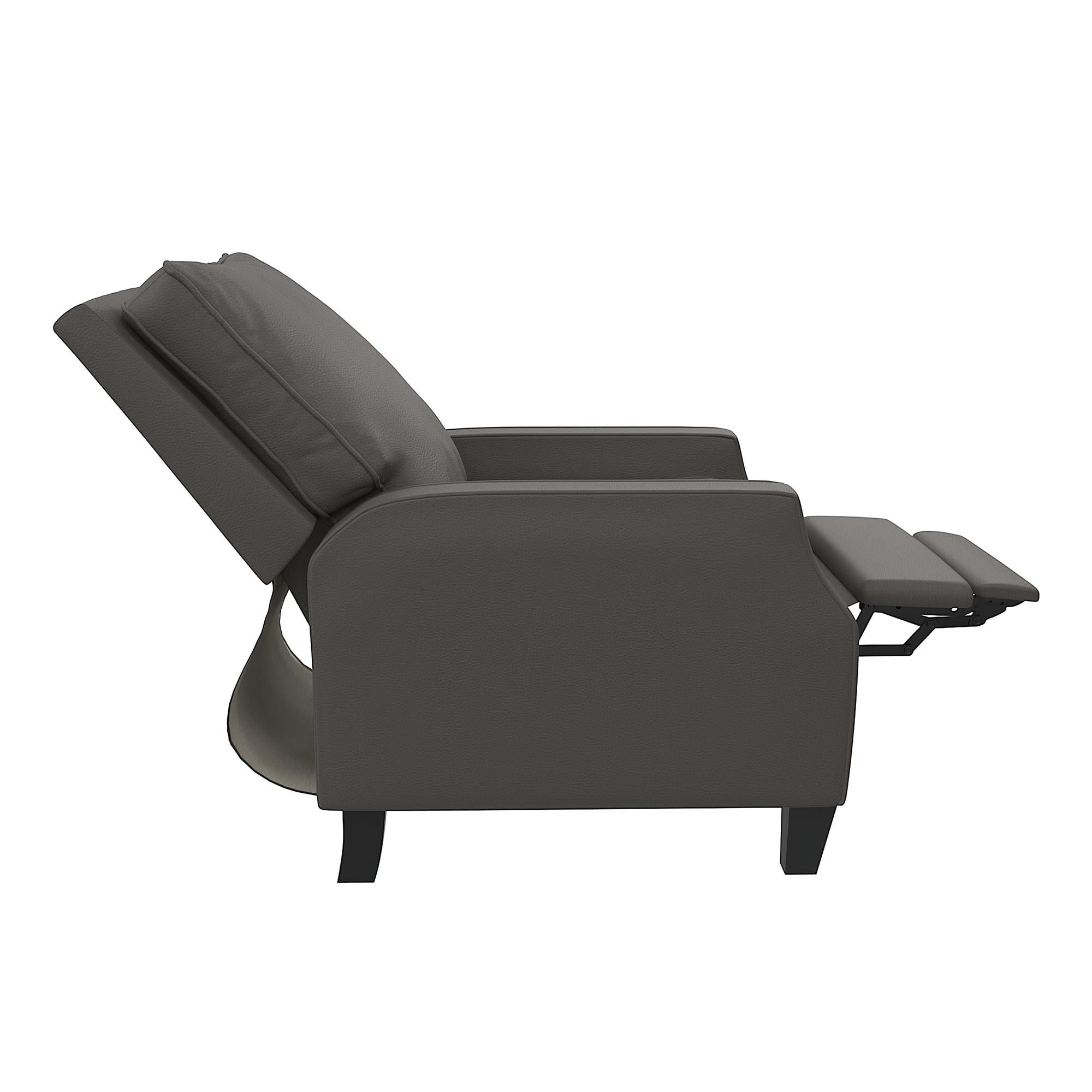 DHP Randen Pushback Recliner - Charcoal - 1-Seater