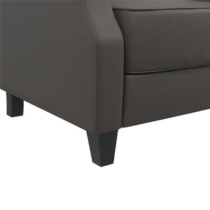 DHP Randen Pushback Recliner - Charcoal - 1-Seater