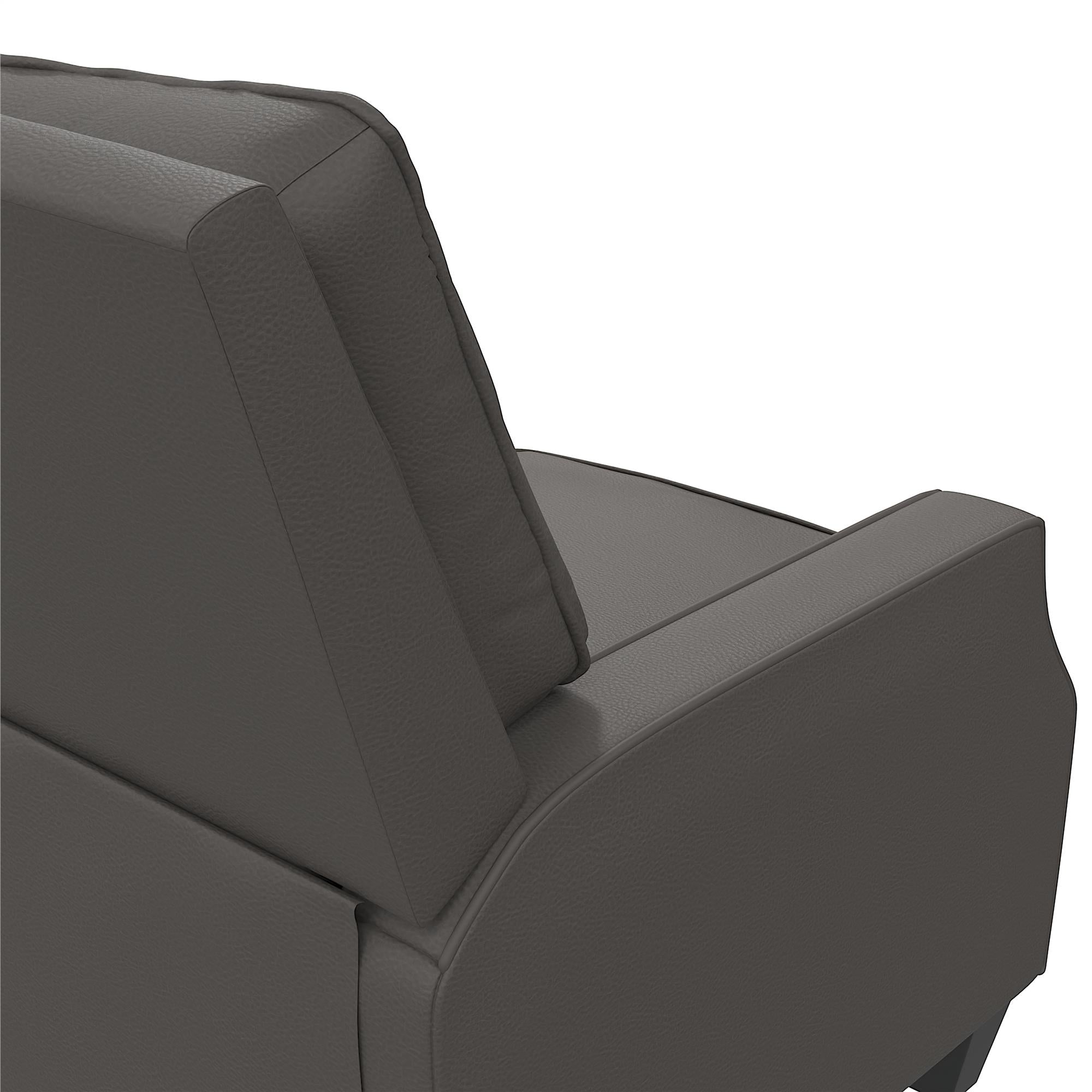 DHP Randen Pushback Recliner - Charcoal - 1-Seater