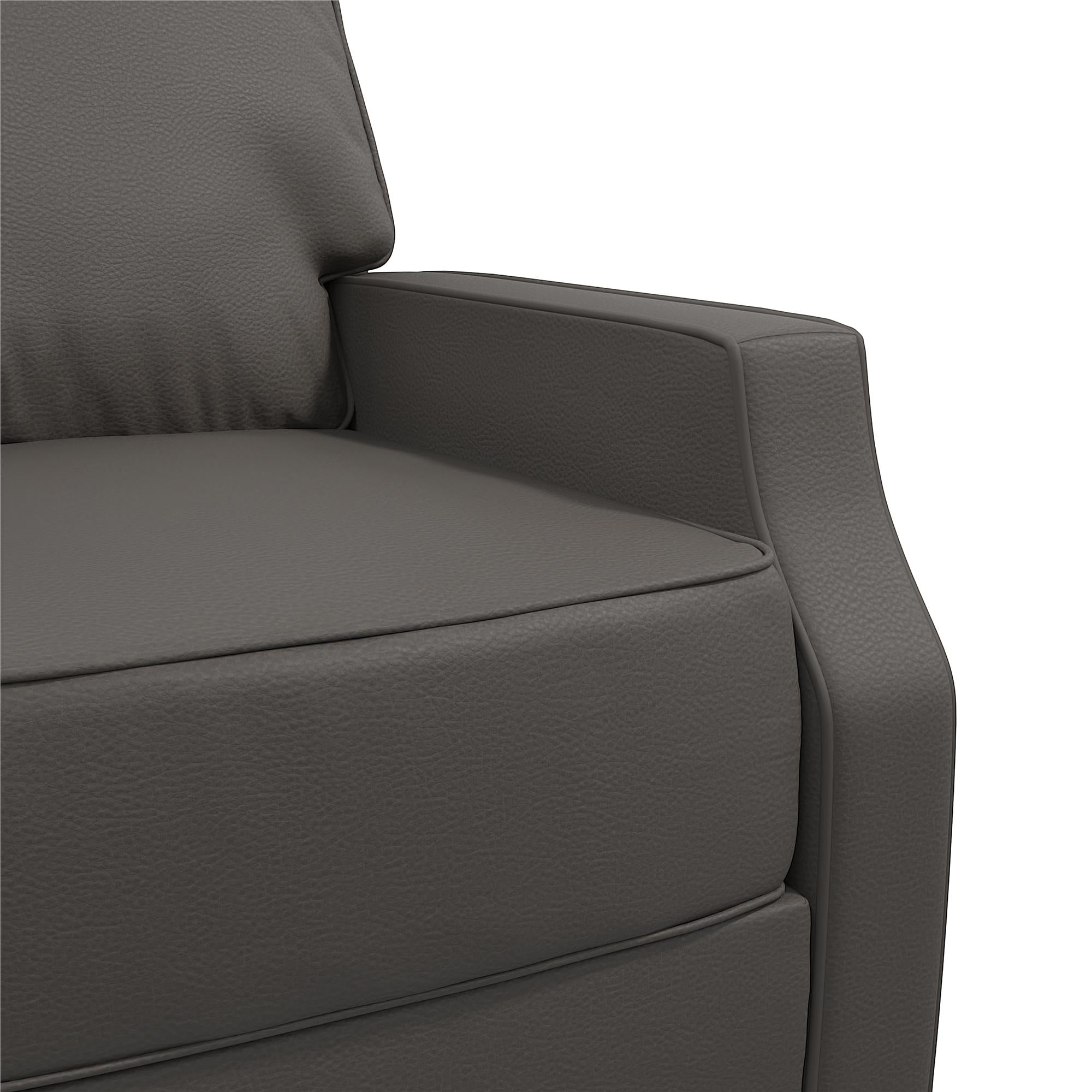 DHP Randen Pushback Recliner - Charcoal - 1-Seater
