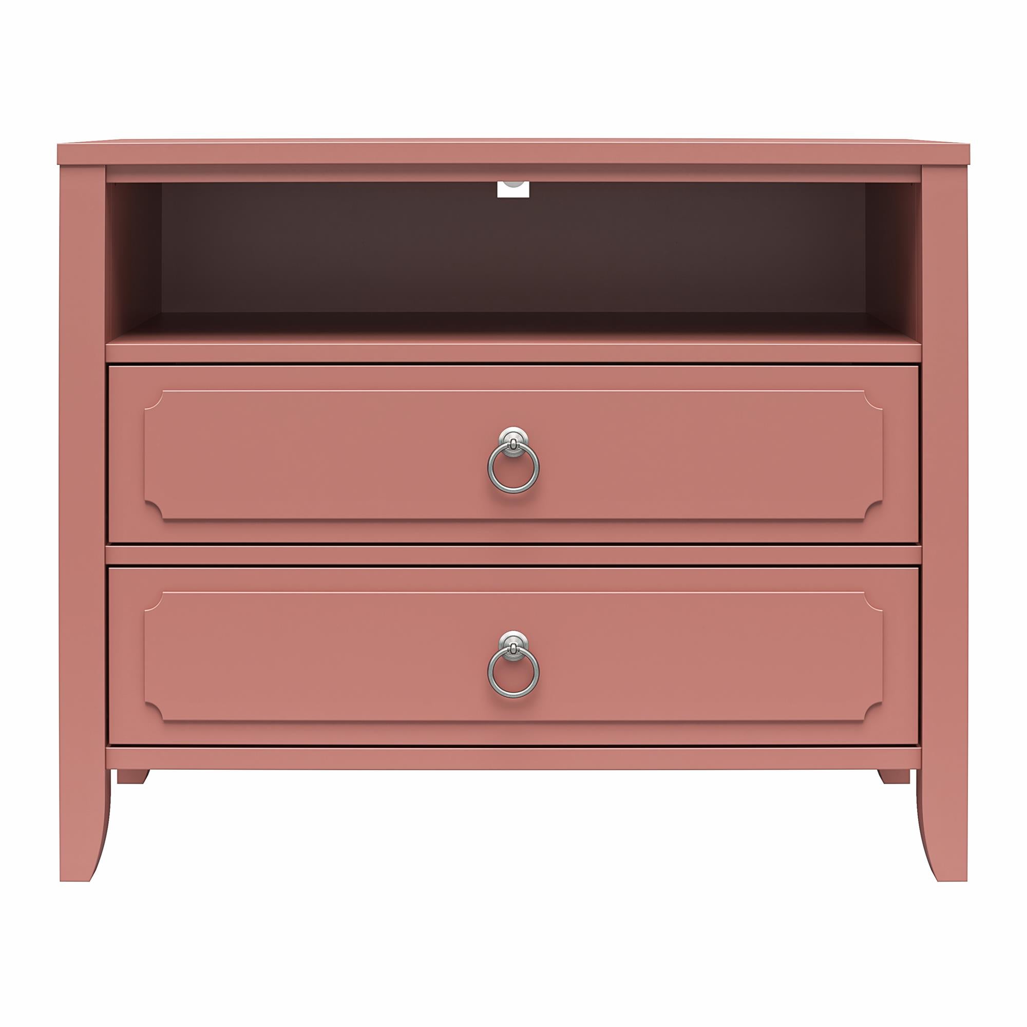 Novogratz Her Majesty 2-Drawer Nightstand, Dusty Rose - Dusty Rose