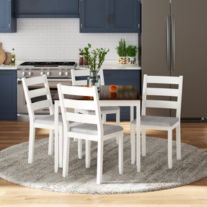 DHP Reila 5-Piece Wood Dining Set - White