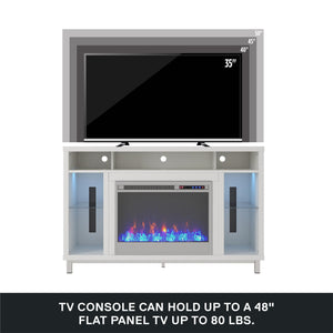 Ameriwood Home Lumina Fireplace TV Stand for TVs up to 48" - White - 46”-50”