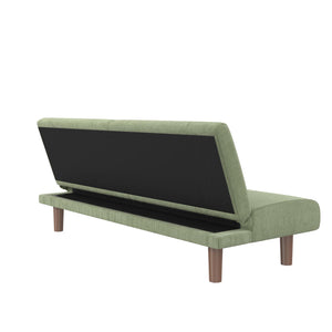 DHP Myla Armless Futon Sofa Bed - Sage Green - 3-Seater