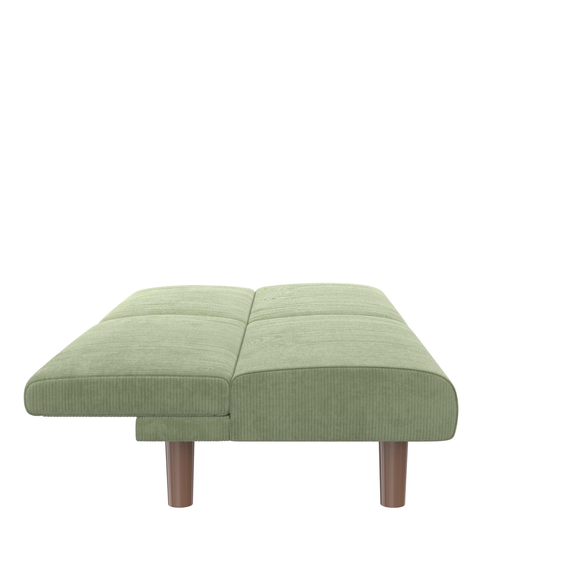 DHP Myla Armless Futon Sofa Bed - Sage Green - 3-Seater