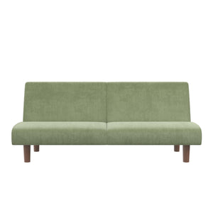 DHP Myla Armless Futon Sofa Bed - Sage Green - 3-Seater