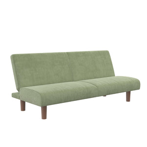 DHP Myla Armless Futon Sofa Bed - Sage Green - 3-Seater
