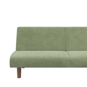 DHP Myla Armless Futon Sofa Bed - Sage Green - 3-Seater