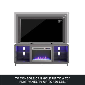 Ameriwood Home Lumina Fireplace TV Stand for TVs up to 70" - Graphite - 66”-70”