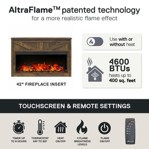Ameriwood Home Farmington Wide Modern Farmhouse Mantel with Electric Fireplace - Century Barn Pine