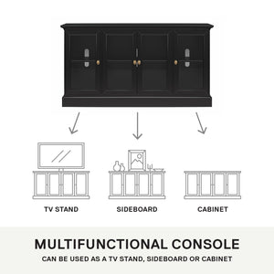 Ameriwood Home Everywhere Console for 65" TVs - Black Oak