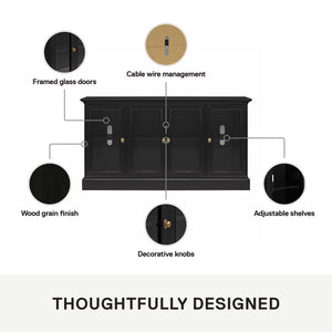 Ameriwood Home Everywhere Console for 65" TVs - Black Oak