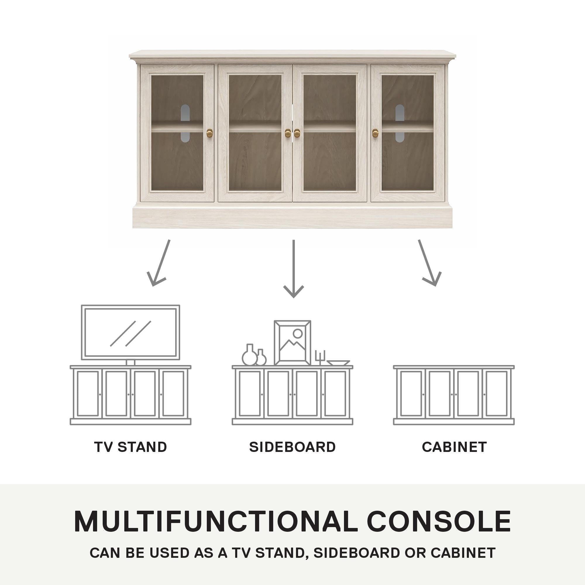 Ameriwood Home Everywhere Console for 65" TVs - White Oak