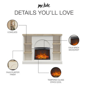 Mr. Kate Winston Fireplace Mantel with Built-in Bookshelves  - Plaster