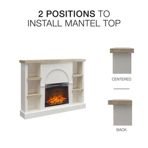 Mr. Kate Winston Fireplace Mantel with Built-in Bookshelves  - Plaster