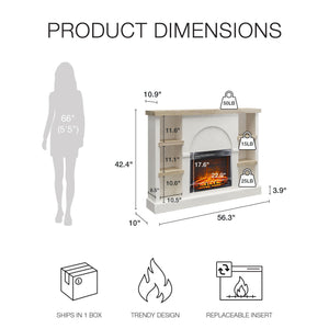 Mr. Kate Winston Fireplace Mantel with Built-in Bookshelves  - Plaster