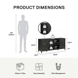 Ameriwood Home Uniluxe TV Console for 65" TVs - Espresso