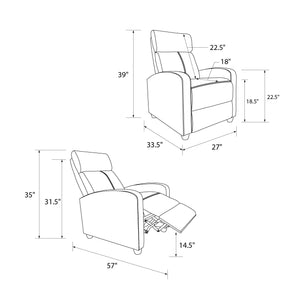 DHP Bobby Pushback Recliner Chair, Camel Faux Leather - Camel Faux Leather