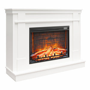 Ameriwood Home Elmcroft Mantel Fireplace TV Stand for TVs up to 65" - White