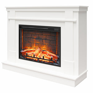Ameriwood Home Elmcroft Mantel Fireplace TV Stand for TVs up to 65" - White
