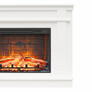 Ameriwood Home Elmcroft Mantel Fireplace TV Stand for TVs up to 65" - White