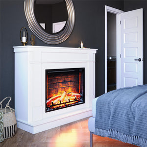 Ameriwood Home Elmcroft Mantel Fireplace TV Stand for TVs up to 65" - White