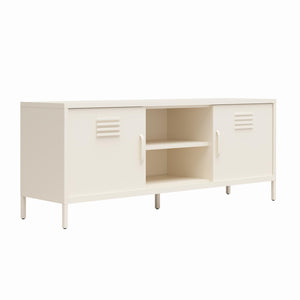Novogratz Cache Metal Locker-Style TV Stand for TVs up to 65" - Parchment