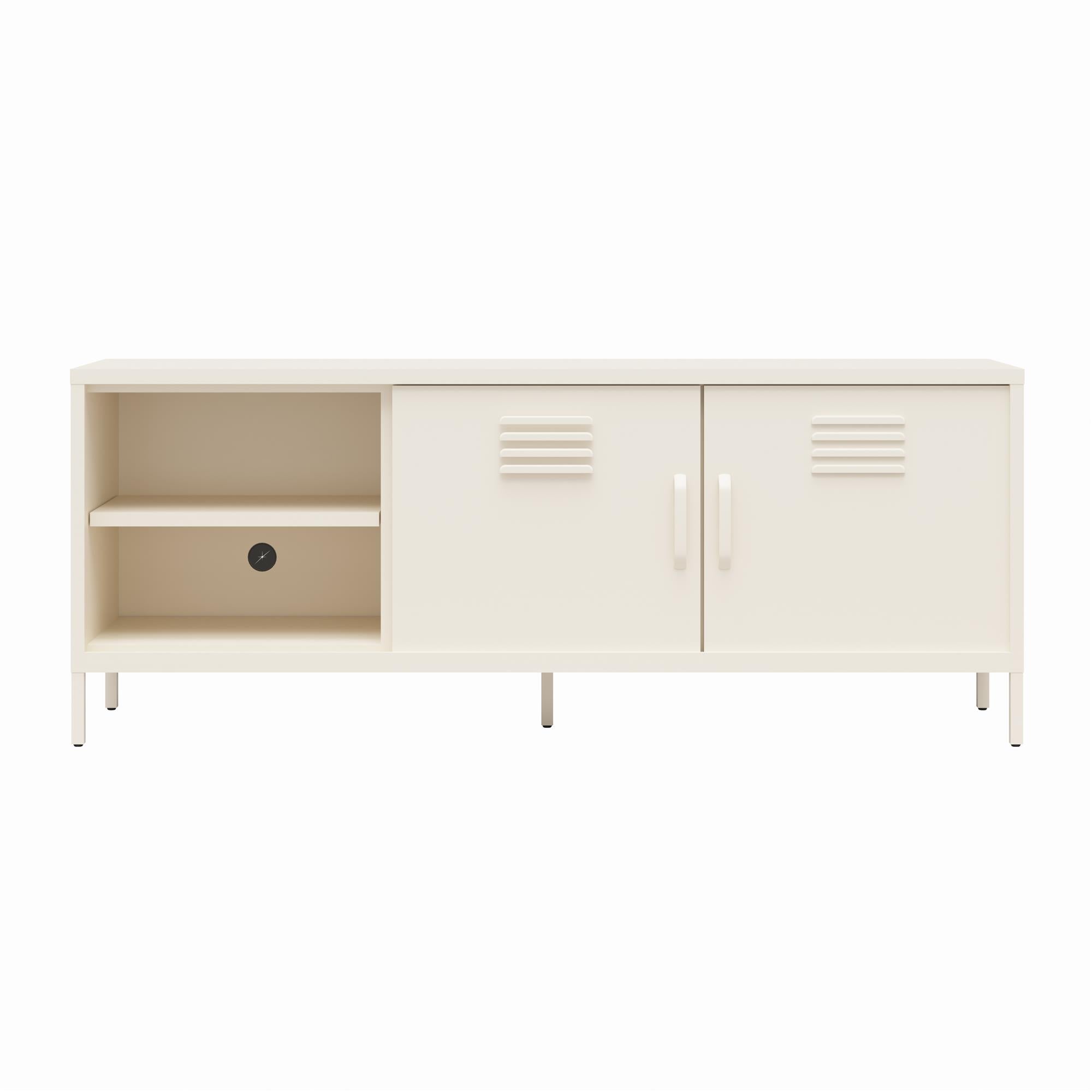 Novogratz Cache Metal Locker-Style TV Stand for TVs up to 65" - Parchment